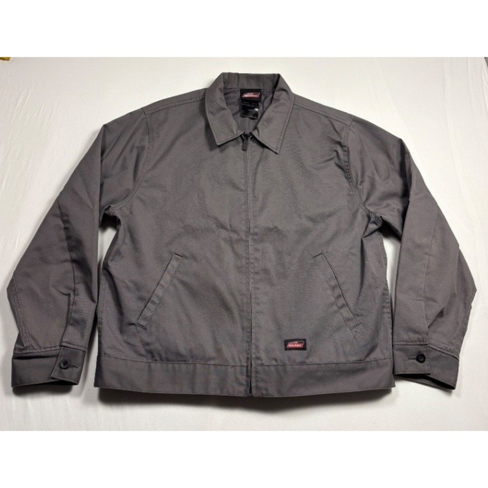 Dickies Eisenhower Jacket Mens Large Gray Full Zip Workwear Bomber NJ401VG